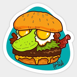 Face Burger Sticker